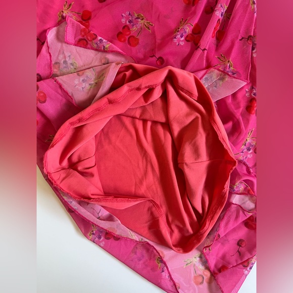 NWT Urban Outfitters Women’s Pink Cherry Print Mini Dress SZ S💗🍒 - Picture 12 of 14
